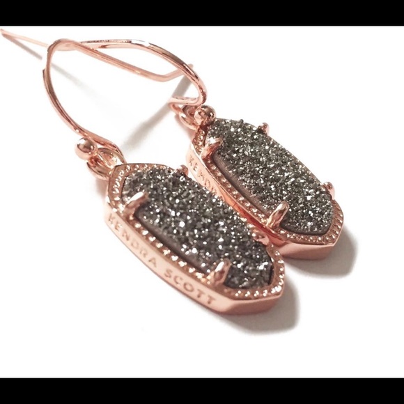 Kendra Scott Jewelry - NWT Kendra Scott RARE & Retired Lee Earrings Rose Gold & Platinum Drusy Limited